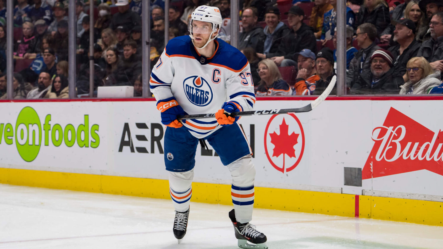Edmonton Oilers forward Connor McDavid skates