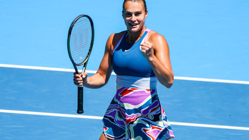 Aryna Sabalenka from Belarus during her round four match against Belinda Bencic