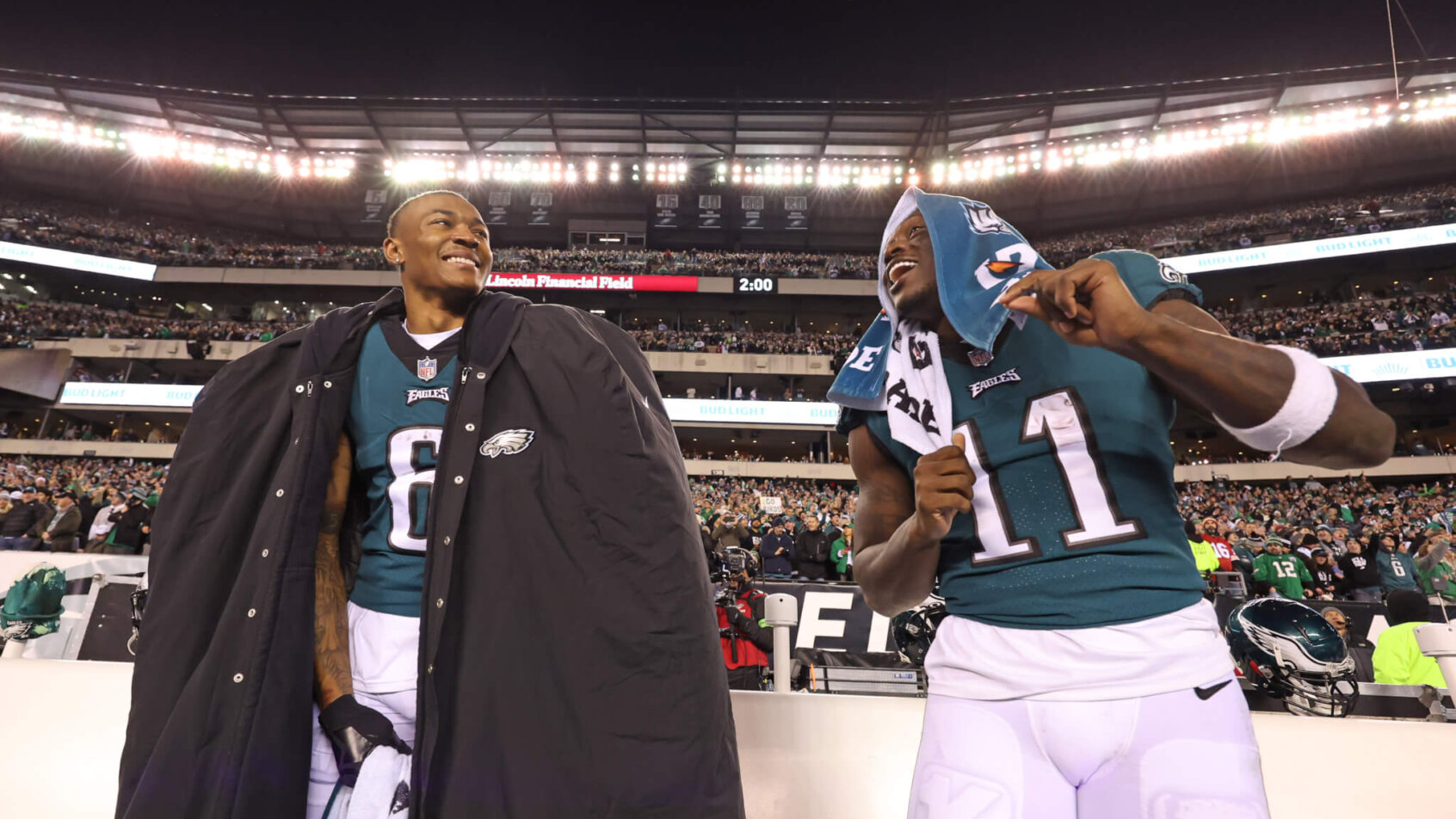 Philadelphia Eagles WRs AJ Brown and DeVonta Smith