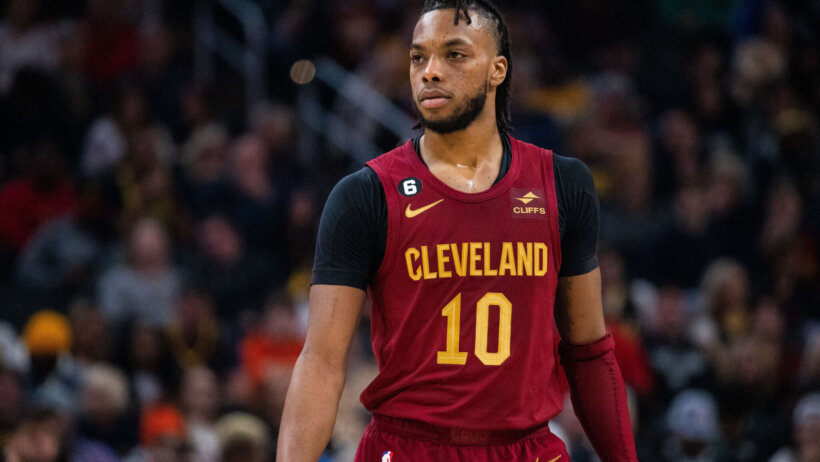 Cleveland Cavaliers guard Darius Garland on the court