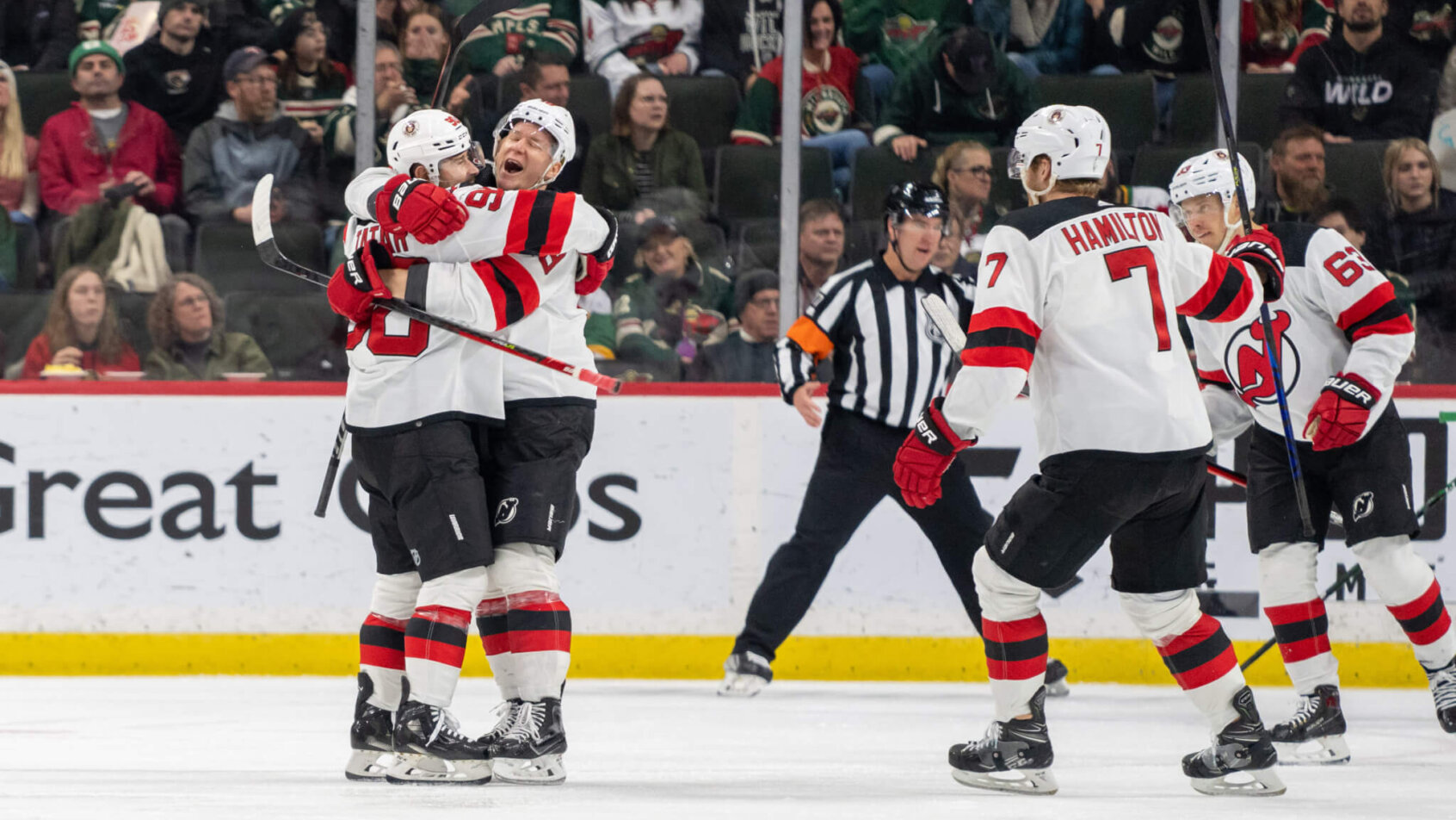 New Jersey Devils celebrating a goal