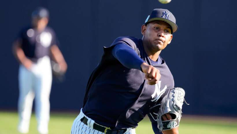 Jhony Brito pitches in spring training; New York Yankees