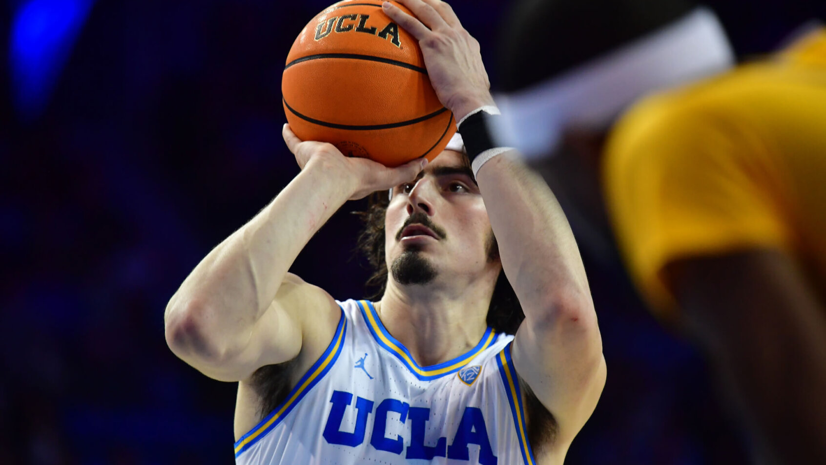 UCLA Bruins wing Jaime Jaquez Jr shooting a free throw