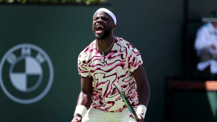 Frances Tiafoe defeated Cameron Norrie during their BNP Paribas Open