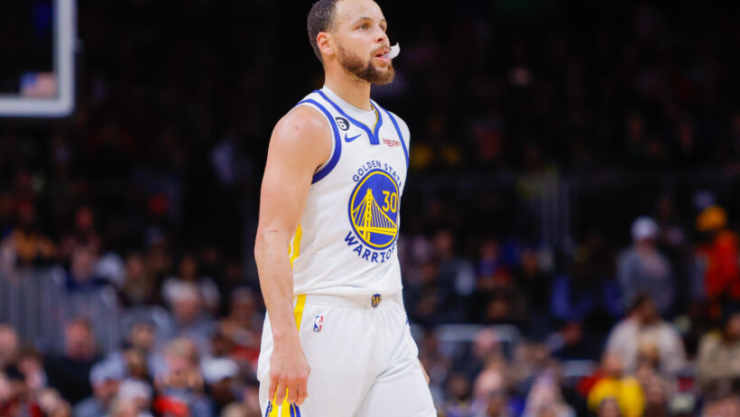 Steph Curry walks off the court