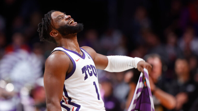 TCU Horned Frogs guard Mike Miles Jr screaming