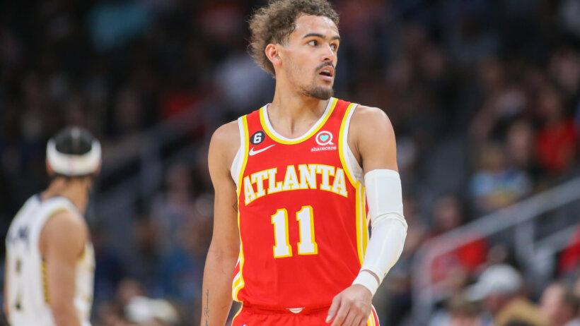 Atlanta Hawks guard Trae Young walking