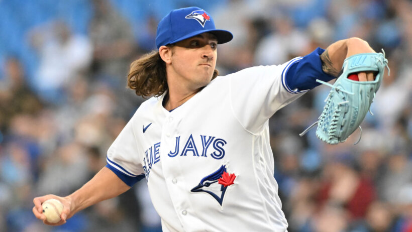 Kevin Gausman pitches; Toronto Blue Jays