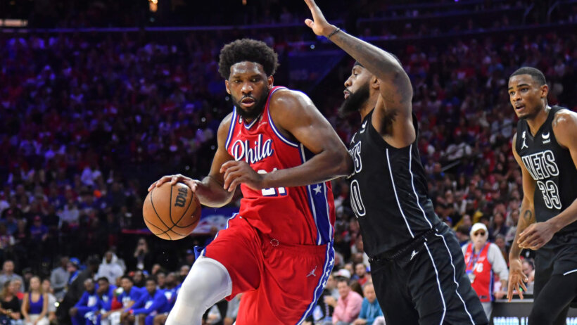 Philadelphia 76ers center Joel Embiid drives to the basket