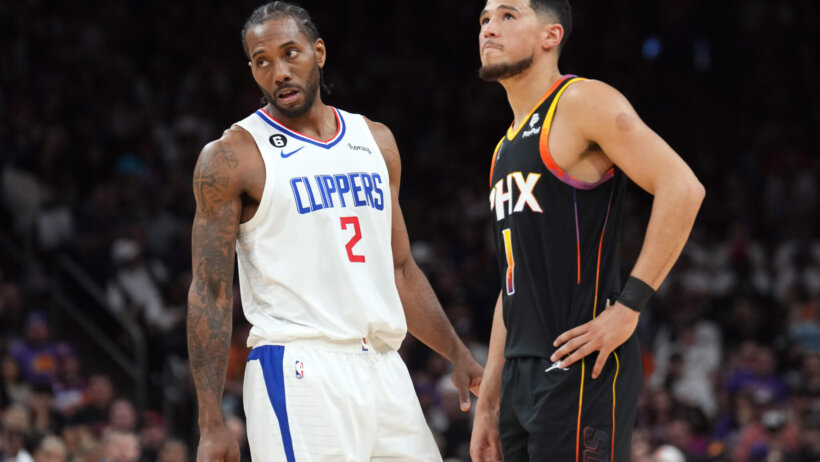 Kawhi Leonard and Tyrese Maxey.