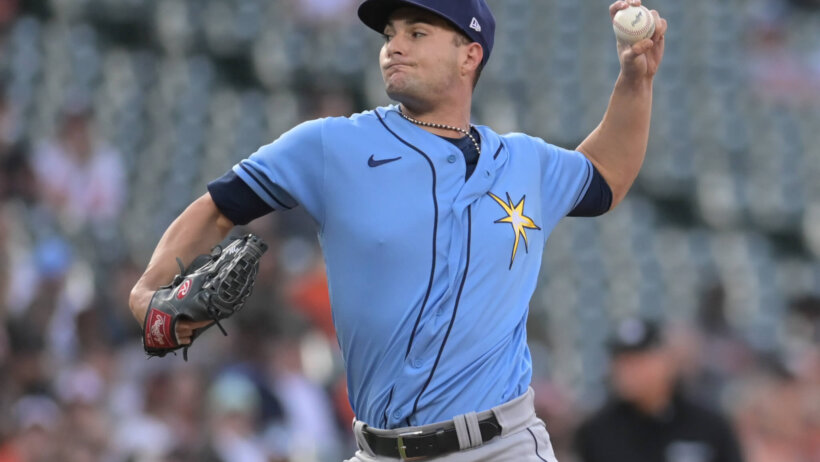 Rays vs Yankees. Tampa Bay Rays starting pitcher Shane McClanahan