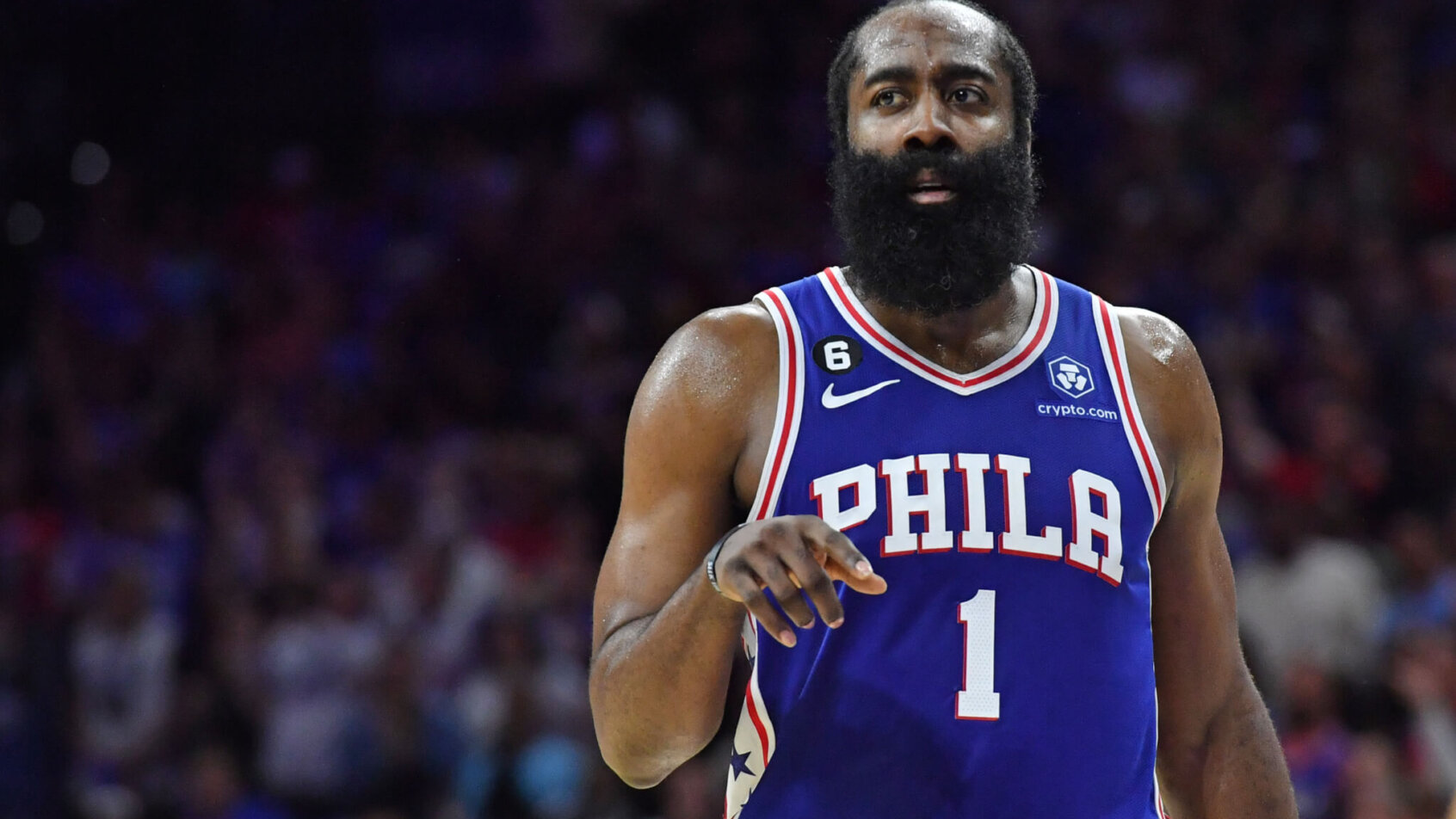 James Harden gesturing