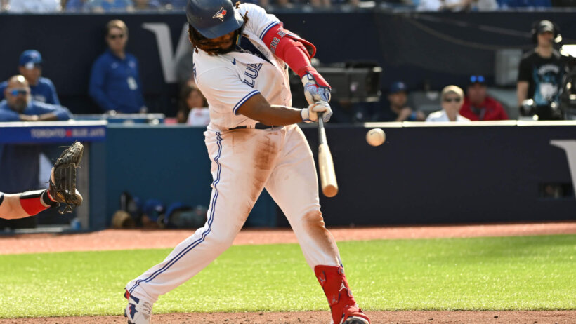 Toronto Blue Jays first baseman Vladimir Guerrero Jr swinging the bat