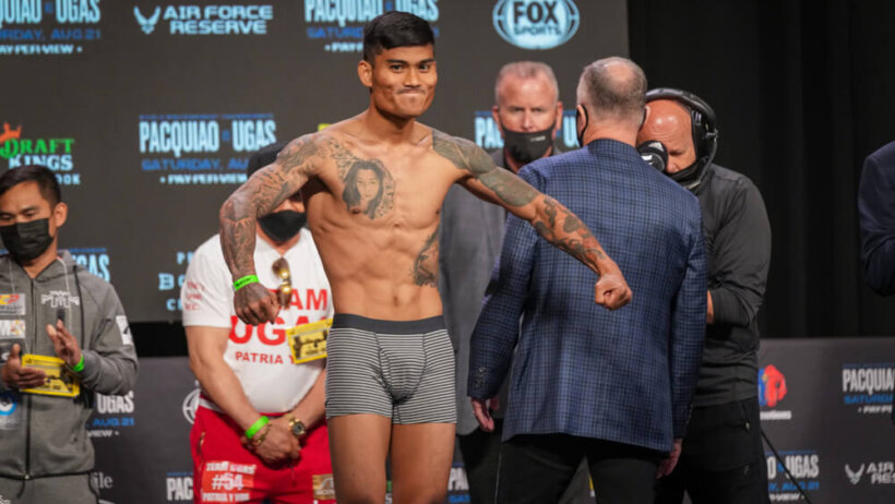 Mark Magsayo at a weigh-in