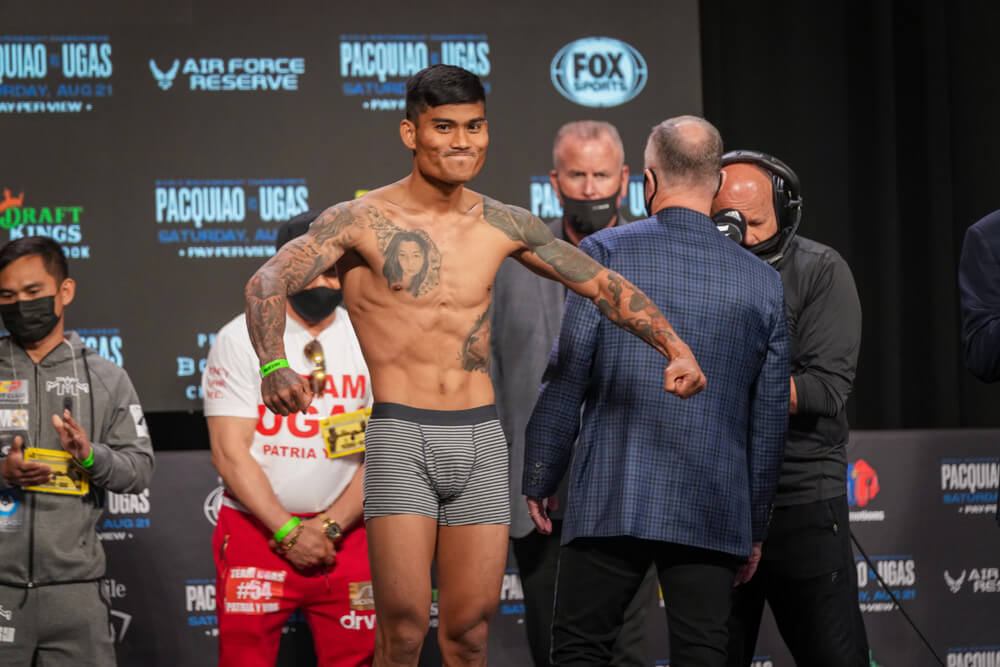 Mark Magsayo at a weigh-in