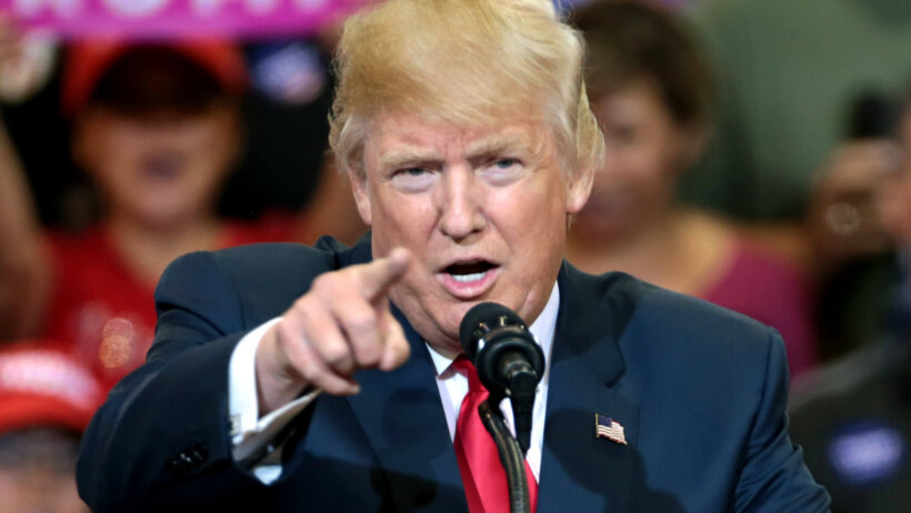 President Donald Trump at a rally.
