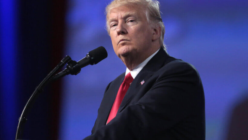 Donald Trump at a podium