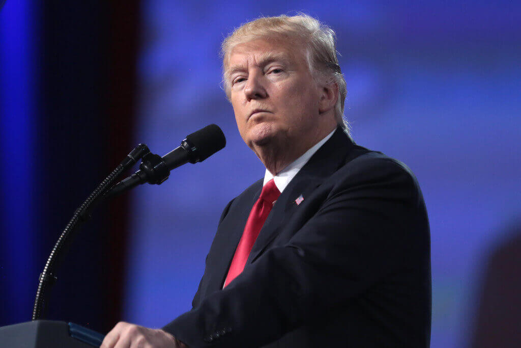 Donald Trump at a podium