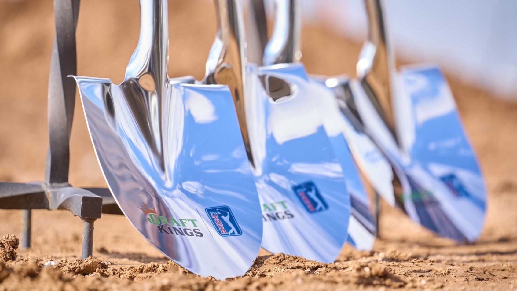 DraftKings logo shovels PGA course
