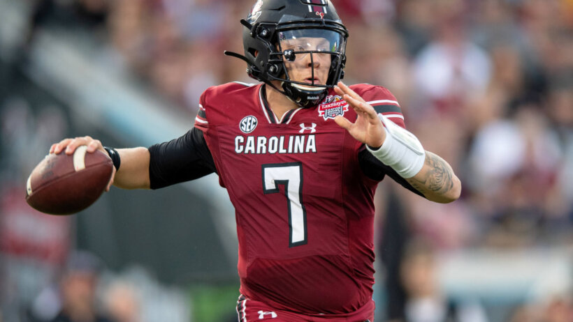 South Carolina Gamecocks quarterback Spencer Rattler throws the ball