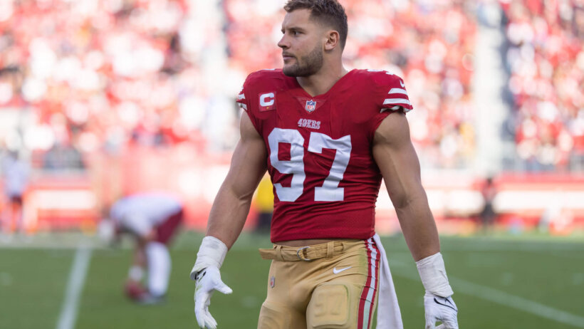 49ers defensive end Nick Bosa. 49ers vs Steelers