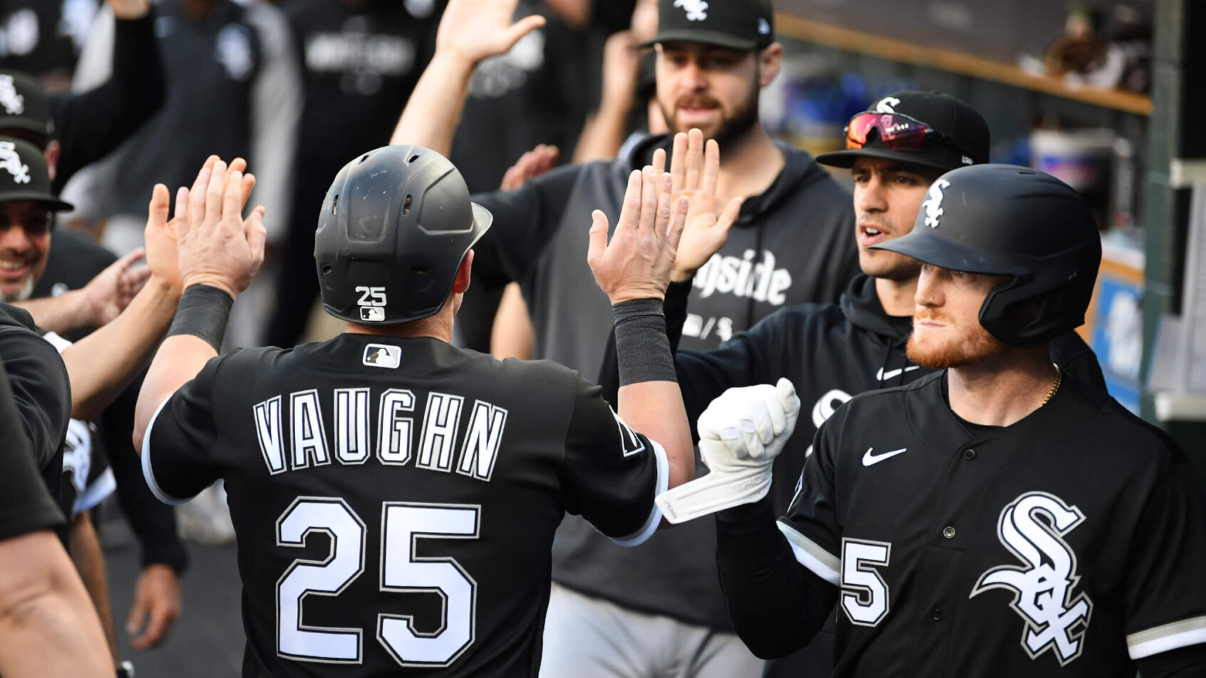 Chicago White Sox first baseman Andrew Vaughn. White Sox vs Tigers