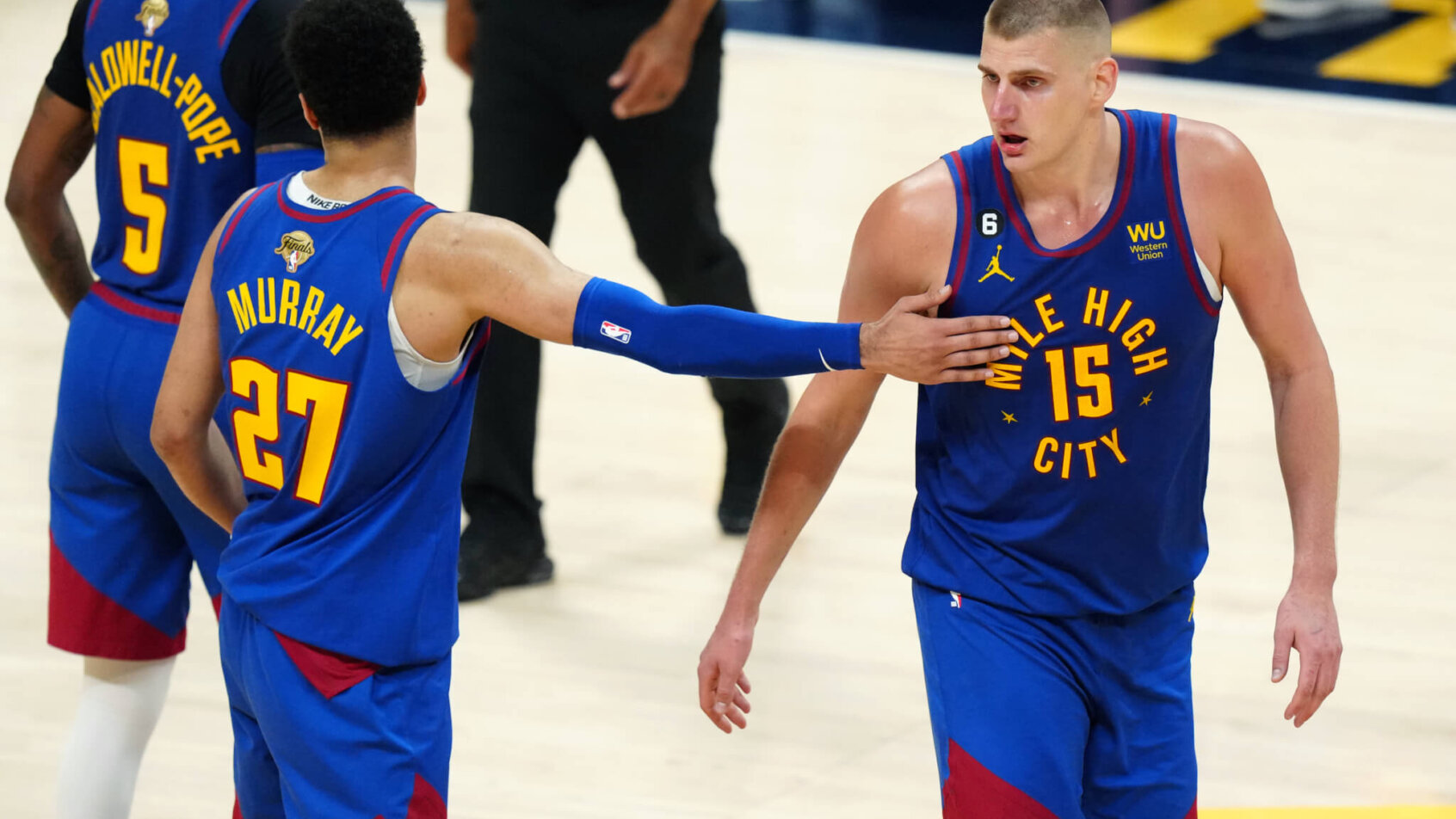 Nuggets stars Nikola Jokic and Jamal Murray.