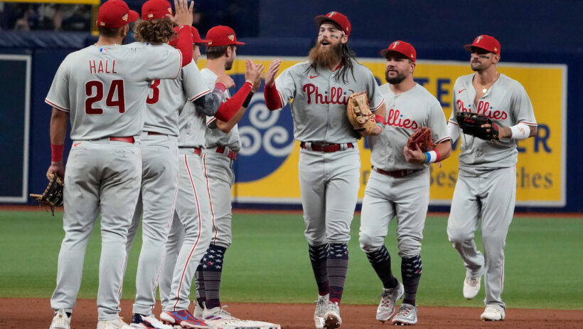Philadelphia Phillies celebrating a win