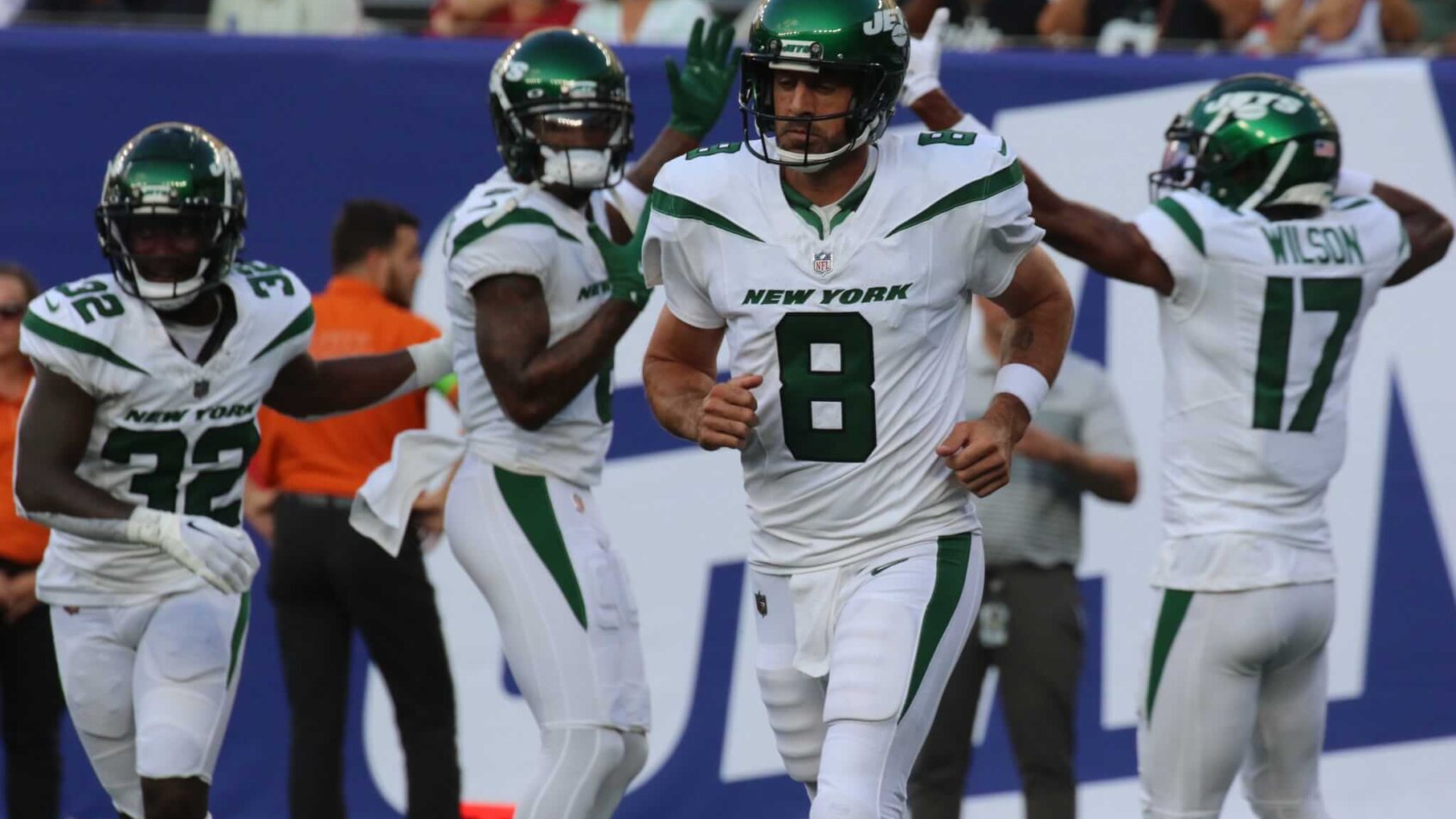 New York Jets QB Aaron Rodgers.