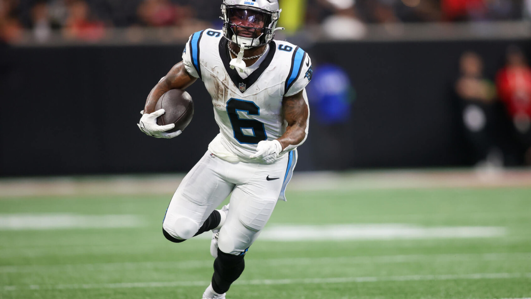 Miles Sanders takes off in open space against the Falcons.