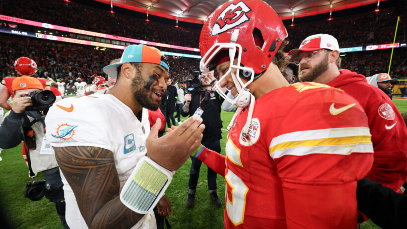 Patrick Mahomes and the Chiefs are 4.5-point home favorites over Tua Tagovailoa and the Dolphins in their NFL Wild Card Weekend playoff game.