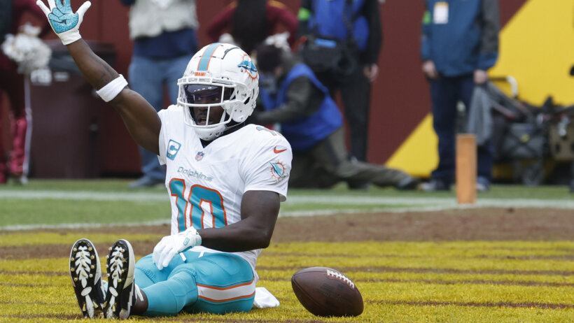 In the Titans vs Dolphins Week 4 MNF player props, Tyreek Hill's receiving yards are set at 105.5.