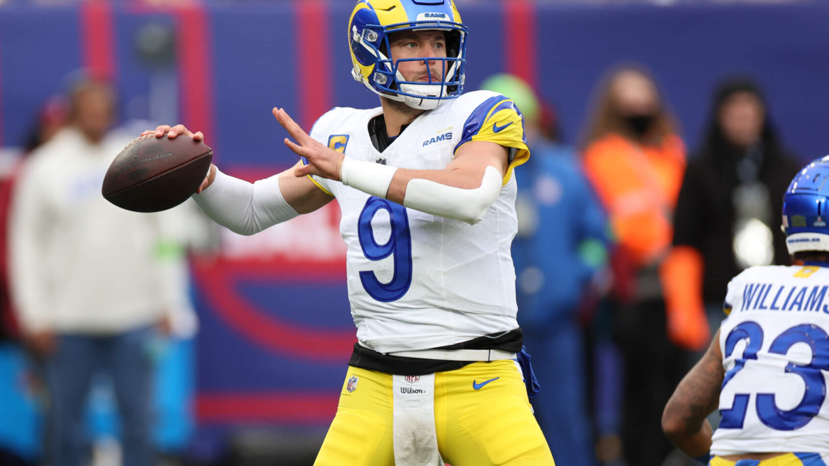 QB Matthew Stafford and the Los Angeles Rams are 3.5-poont road underdogs to the Detroit Lions in their NFL Wild Card Weekend playoff game.
