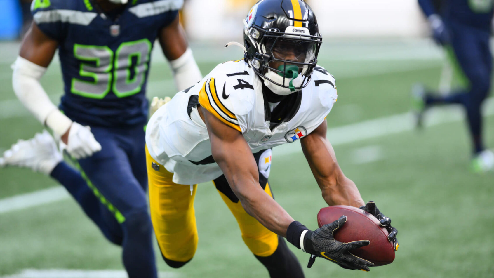 In the Steelers vs Ravens NFL player props, Pittsburgh WR George Pickens is given a receiving yardage total of 50.5 yards.