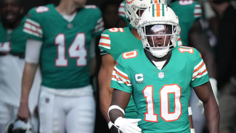 The receiving yardage prop on Miami's Tyreek Hill is set at 83.5 yards in the Dolphins vs Chiefs player props.