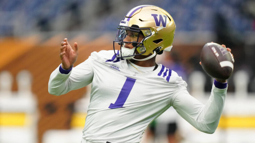 QB Michael Penix Jr and the #2 Washington Huskies are betting plenty of love from the betting public in the college football public betting splits for Monday's national championship game against #1 Michigan.