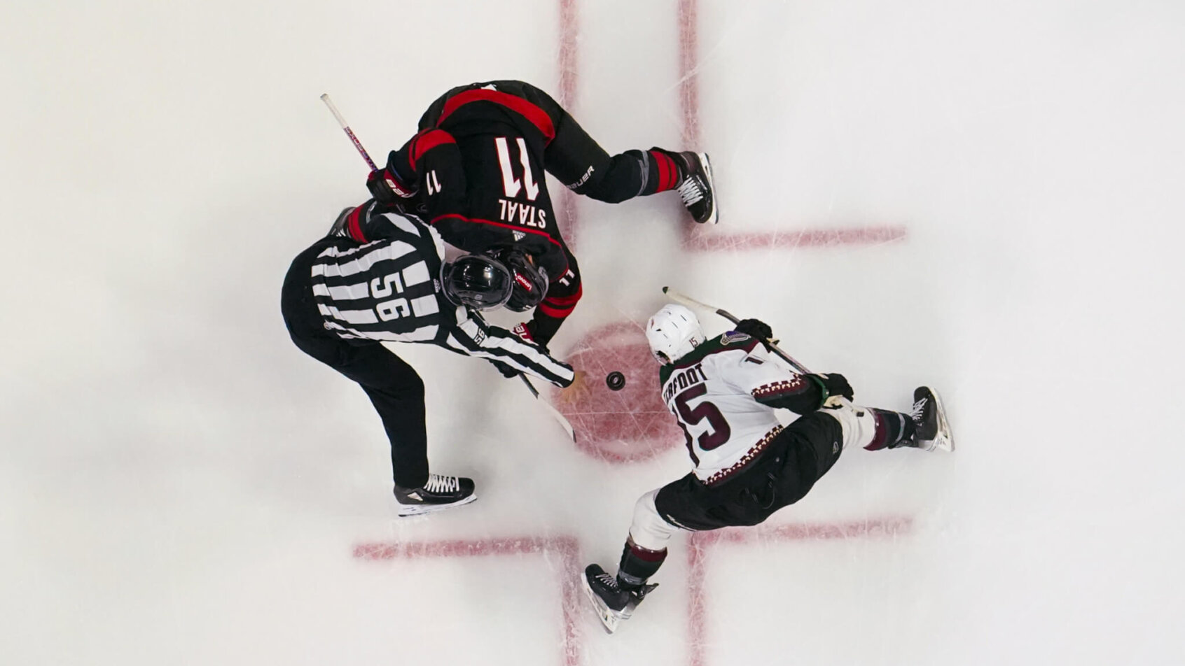 Coyotes and Hurricanes faceoff
