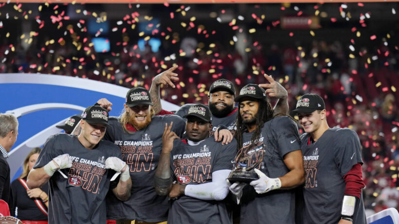 49ers celebrate NFC title win