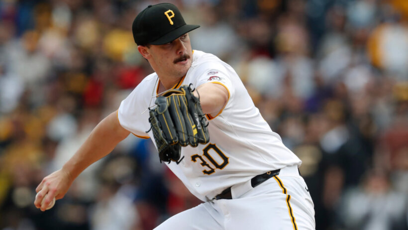 Paul Skenes delivers a pitch for the Pittsburgh Pirates during his MLB debut on May 11.