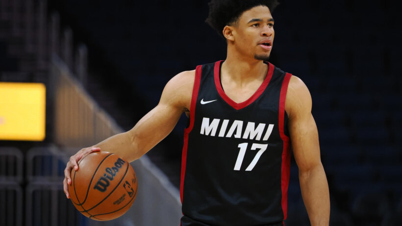 Miami Heat guard Zyon Pullin running the point in 2024 NBA Summer League