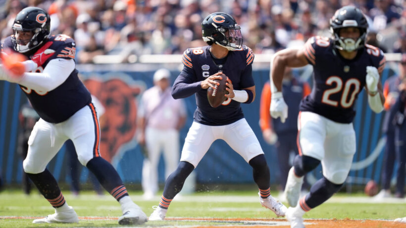Chicago Bears quarterback Caleb Williams in the pocket