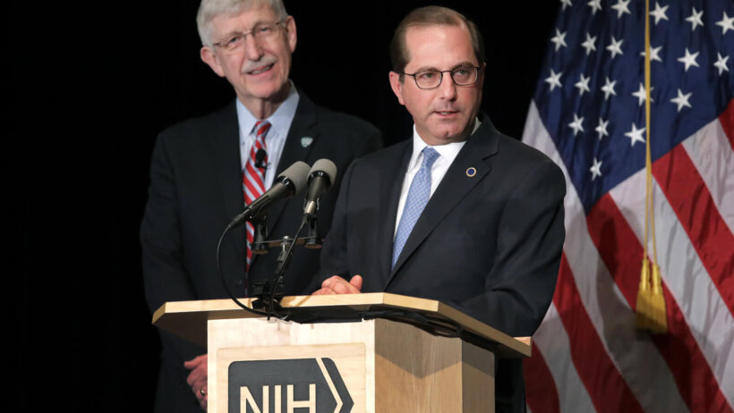 Alex Azar speaking at NIH