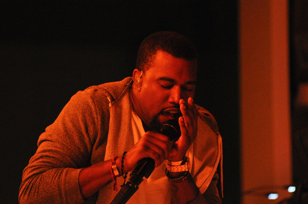 Kanye West at a concert.