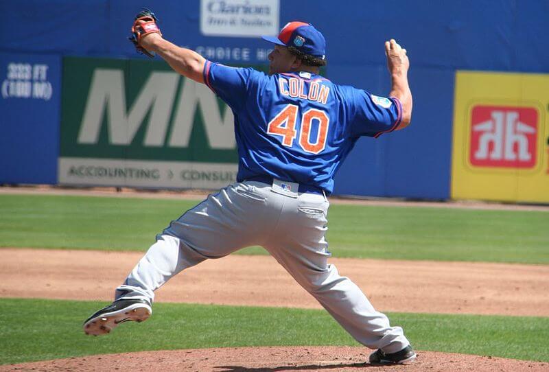 Bartolo Colon delivering a pitch