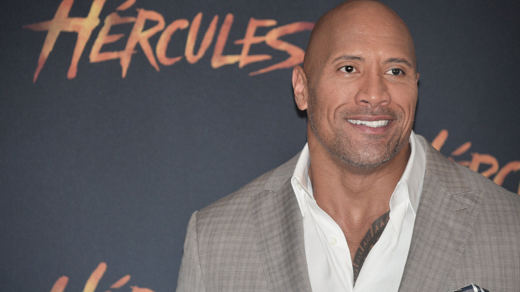 Dwayne Johnson at a movie opening.