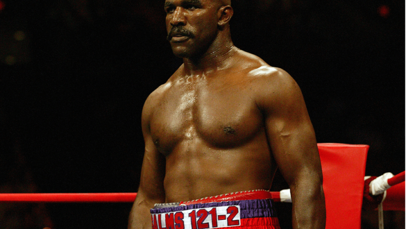 Evander Holyfield standing in his corner