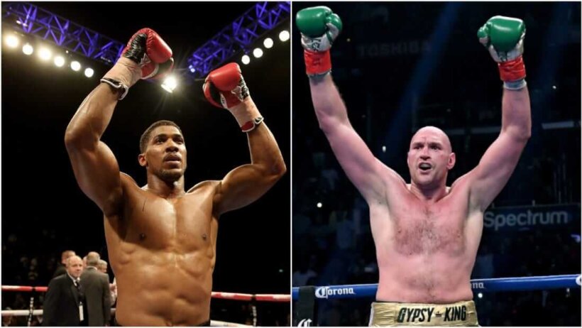 Side-by-side image of Anthony Joshua and Tyson Fury
