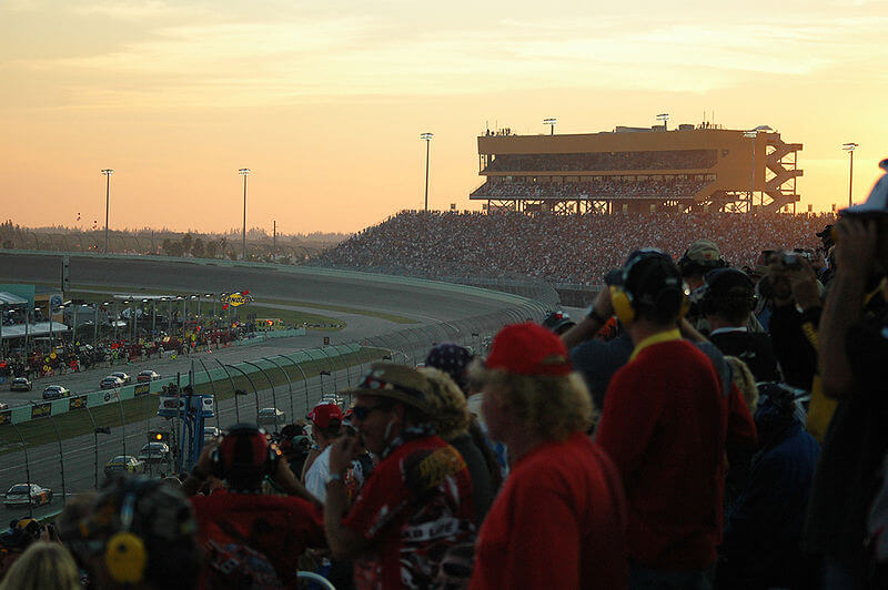 Sun setting at Homestead-Miami