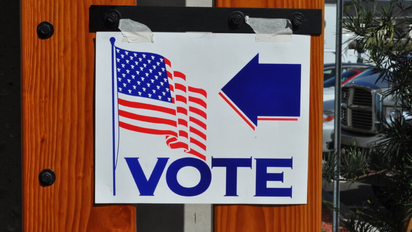 Vote Here sign