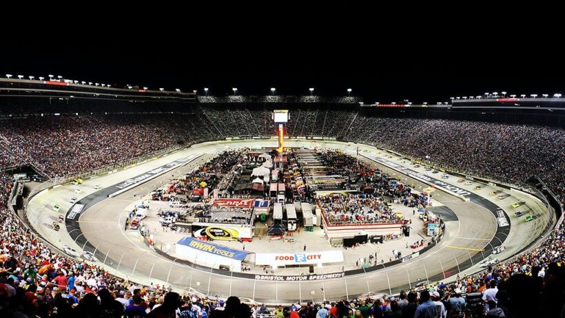 Night race at Bristol Motor Speedway.